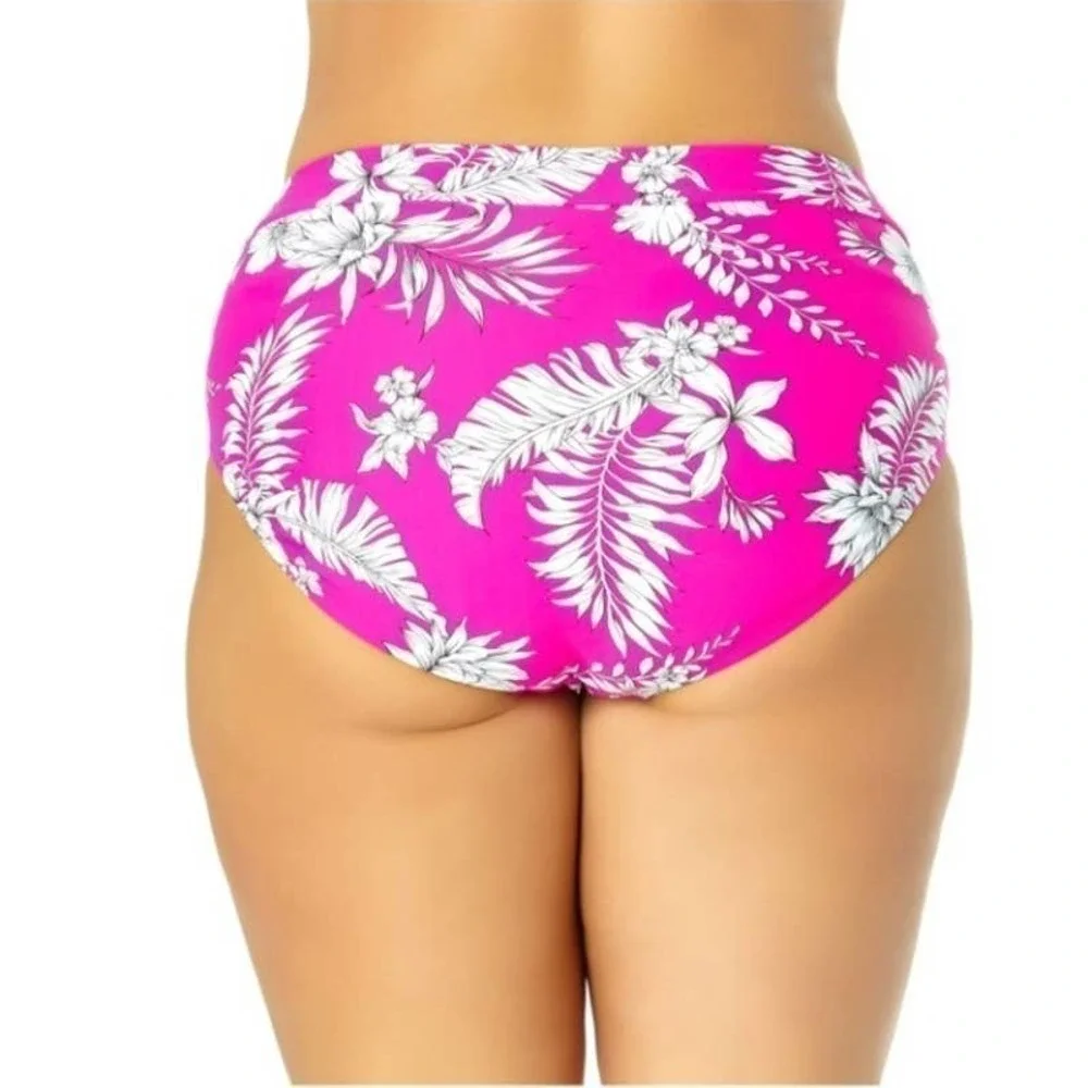 California Waves Bikini Bottoms Tropical High Waisted Size 20 22